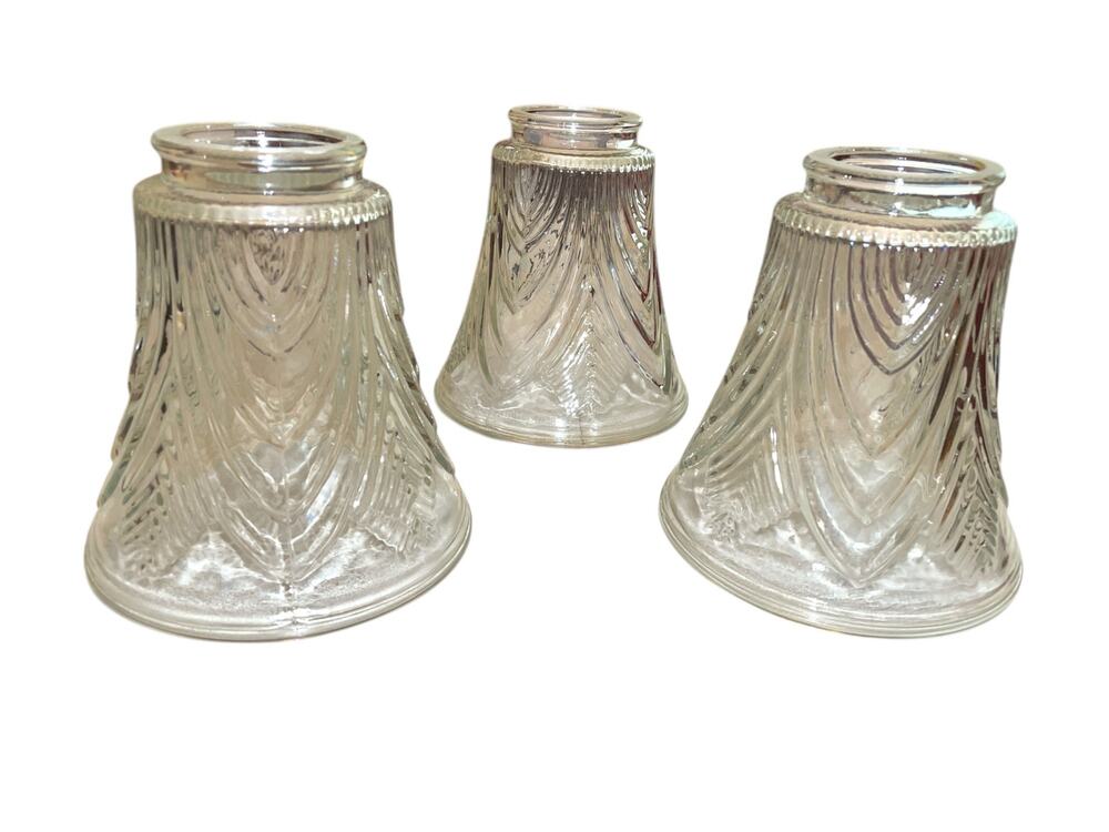 Ceiling Fan Glass Bulb Shades Set of Three
